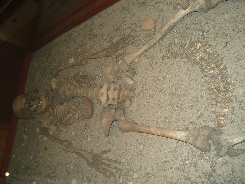 fotografia d'una tomba amb un esquelet